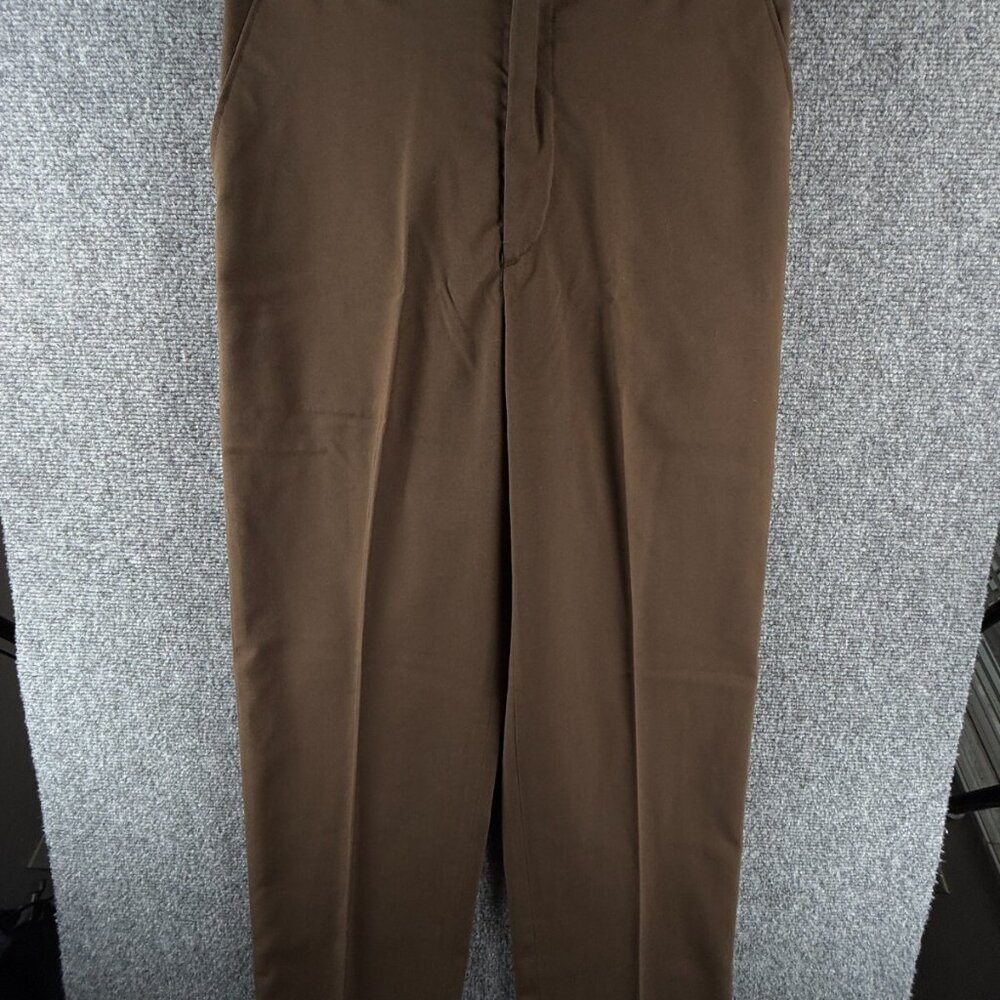 VTG USPS Pants Brown USA Scovill Polyester Rayon 32L Men Postmaster ACTL 31x34